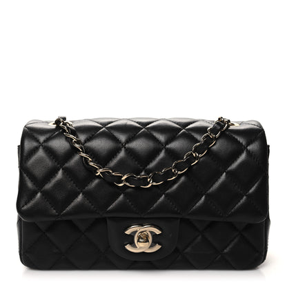 Chanel Lambskin Quilted Mini Rectangular Flap Black 1 of 10