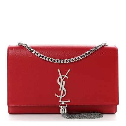 Saint Laurent Grain De Poudre Medium Classic Monogram Kate Tassel Satchel Rouge Eros 1 of 9