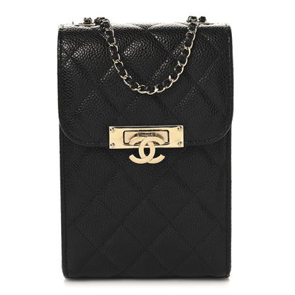 Chanel Caviar Quilted Golden Class Phone Holder Black Black 1 of 10