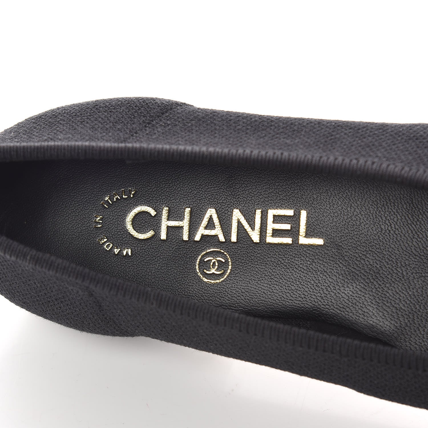 Chanel Fabric Patent CC Cap Toe Ballerina Flats 37 Navy Black 6 of 11