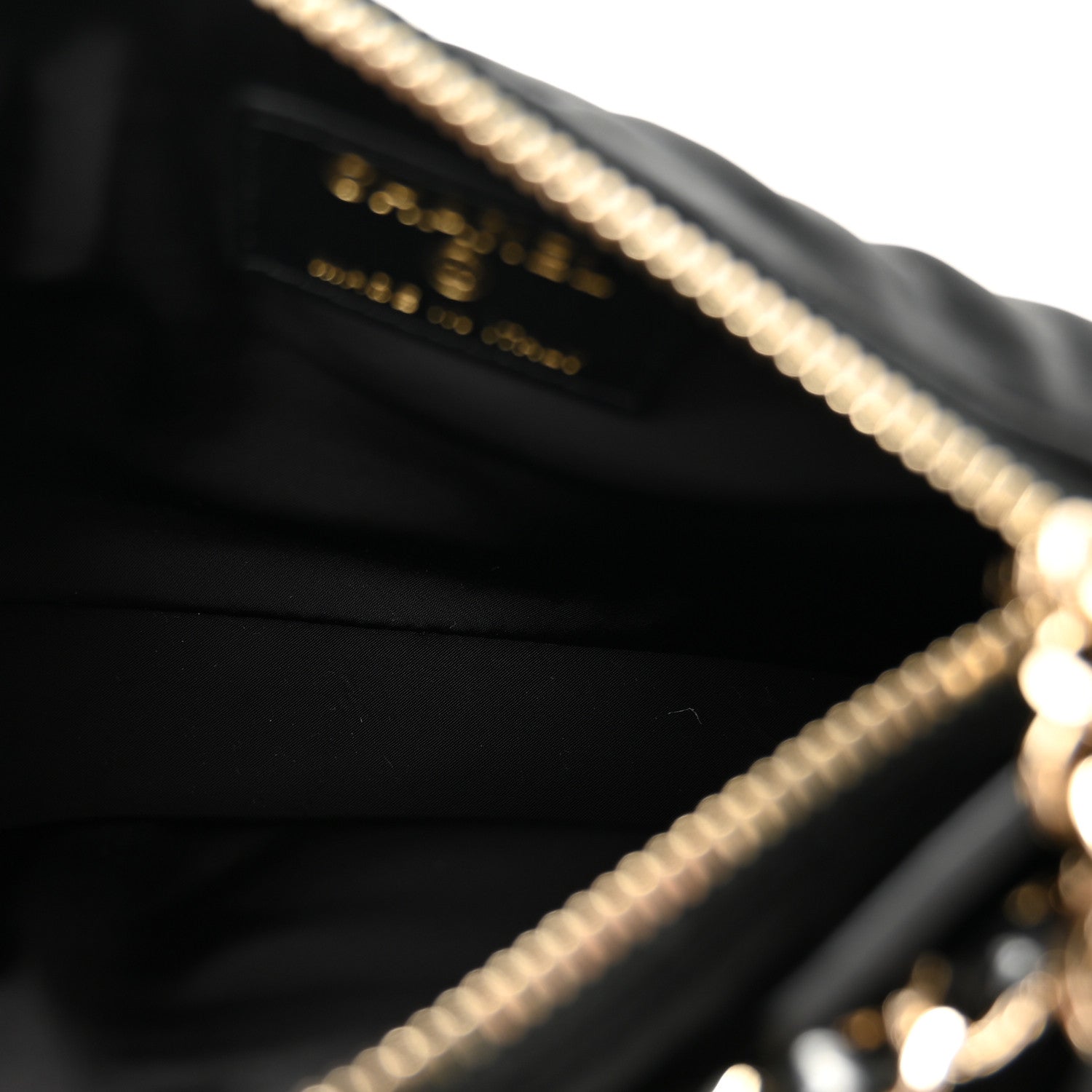 Chanel Velvet Effect Nylon Shiny Crumpled Calfskin Mini Quilted Chanel 25 Clutch With Chain Black 5 of 11