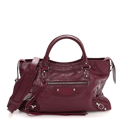 Balenciaga Agneau Classic Silver Hardware City Violet Prune 1 of 11