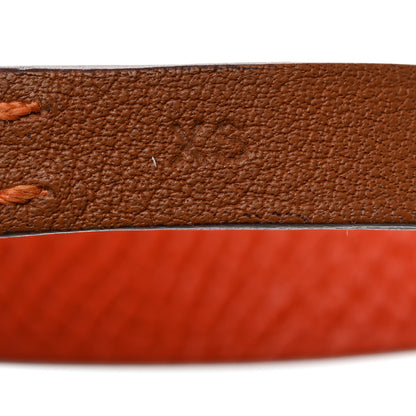Hermes Epsom Swift Behapi Double Tour Reversible Bracelet XS Orange Gold 4 of 7