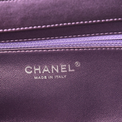 Chanel Iridescent Lambskin Quilted Clutch Dark Purple 8 of 10
