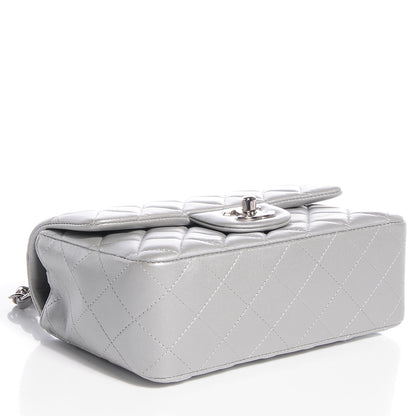 Chanel Lambskin Quilted Mini Flap Metallic Silver 4 of 9
