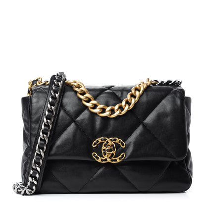 Chanel Lambskin Quilted Medium Chanel 19 Flap Black 1 of 10