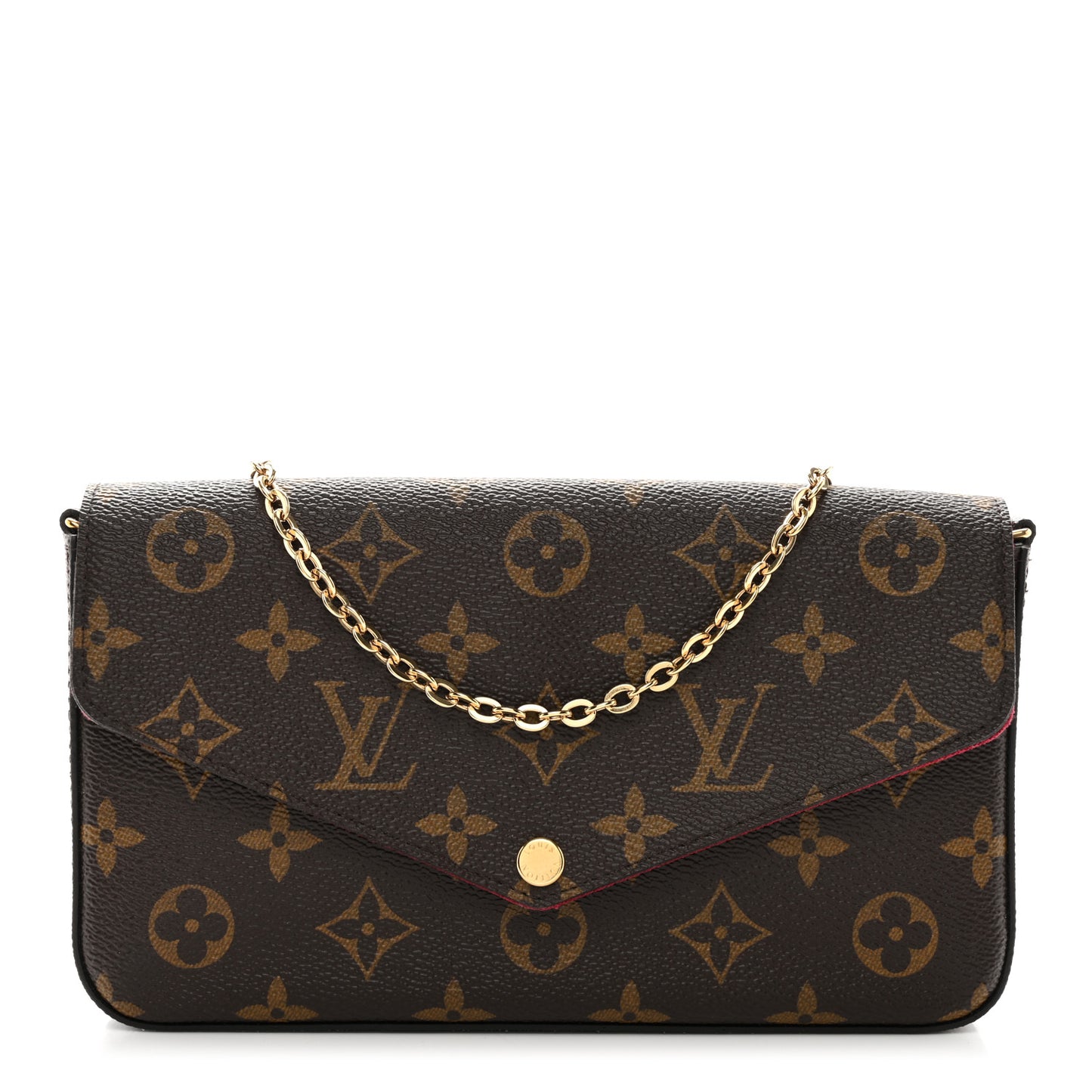 Monogram Pochette Felicie Chain Wallet Fuchsia
