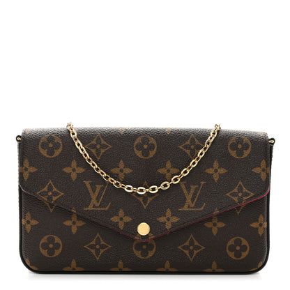 Louis Vuitton Monogram Pochette Felicie Chain Wallet Fuchsia 1 of 9