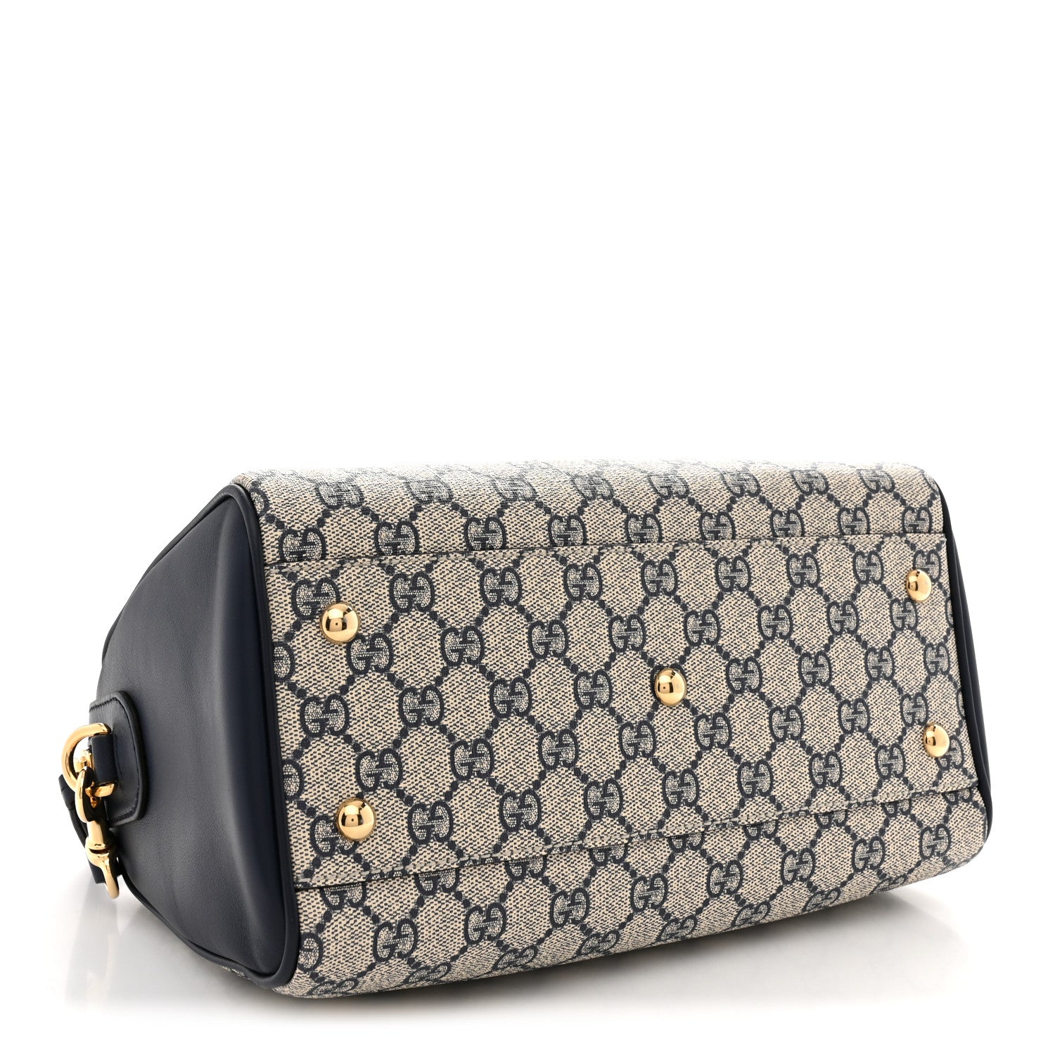 Gucci GG Supreme Monogram Small Boston Beige Ebony Blue 4 of 10