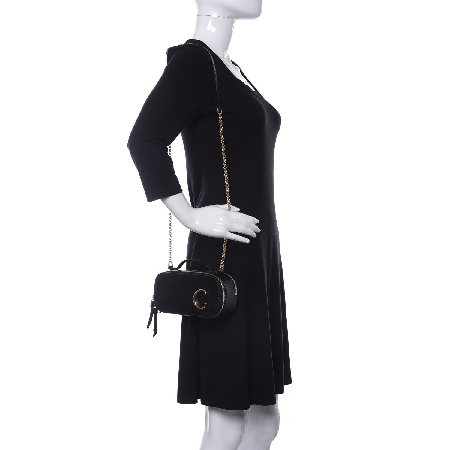 Chloe Calfskin Mini C Vanity Bag Black 2 of 11