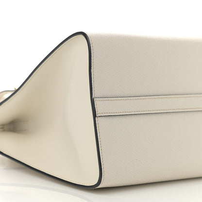 Prada Saffiano Cuir Calfskin Large Monochrome Top Handle Tote White 8 of 11