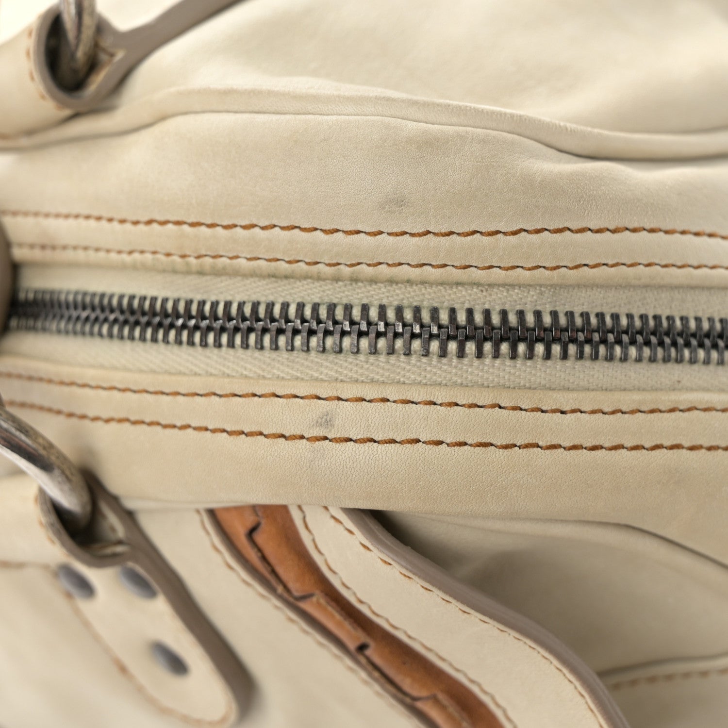 Christian Dior Calfskin Medium Gaucho Double Saddle Bag Ivory 12 of 12