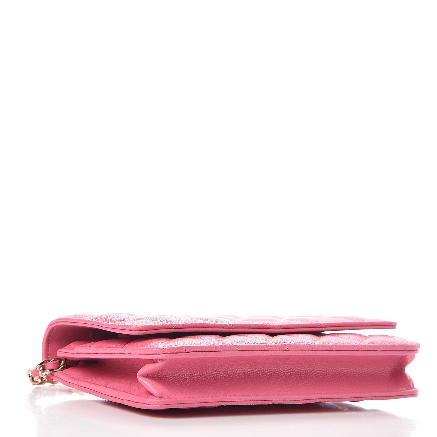 Caviar Quilted Wallet on Chain WOC Pink