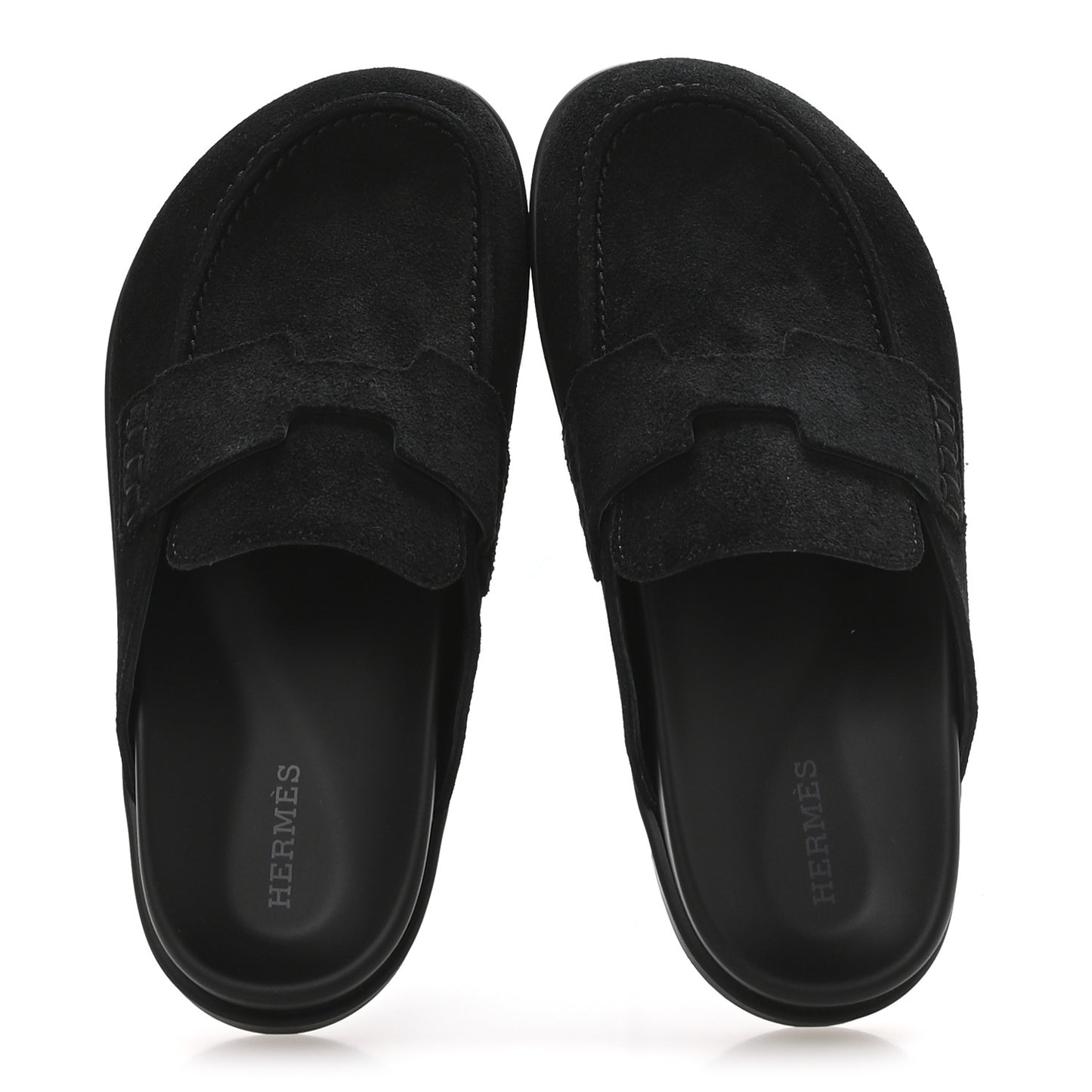 Suede Calfskin Go Mules 35 Black