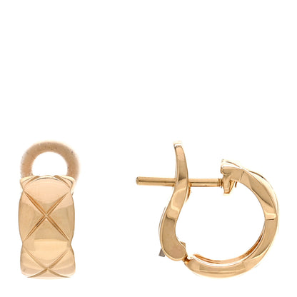 Chanel 18K Yellow Gold Coco Crush Hoop Earrings 1 of 5