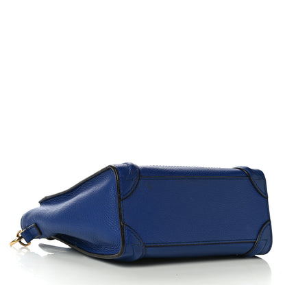 Celine Drummed Calfskin Nano Luggage Indigo 4 of 11