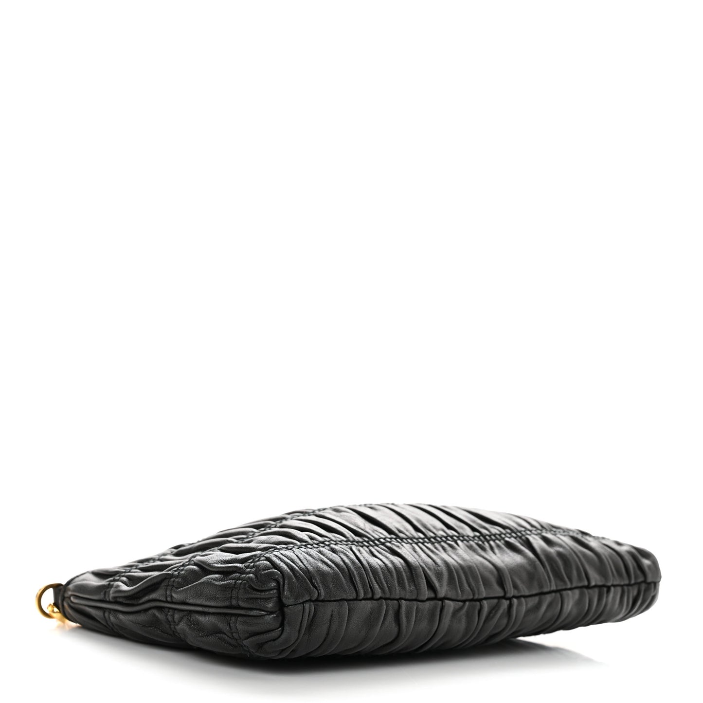 Nappa Gaufre Chain Shoulder Bag Black