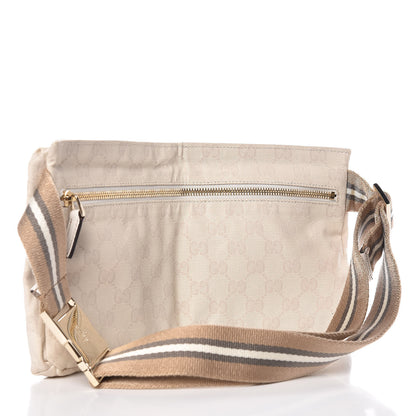 Gucci GG Monogram Web Double Pocket Belt Bag White 3 of 8