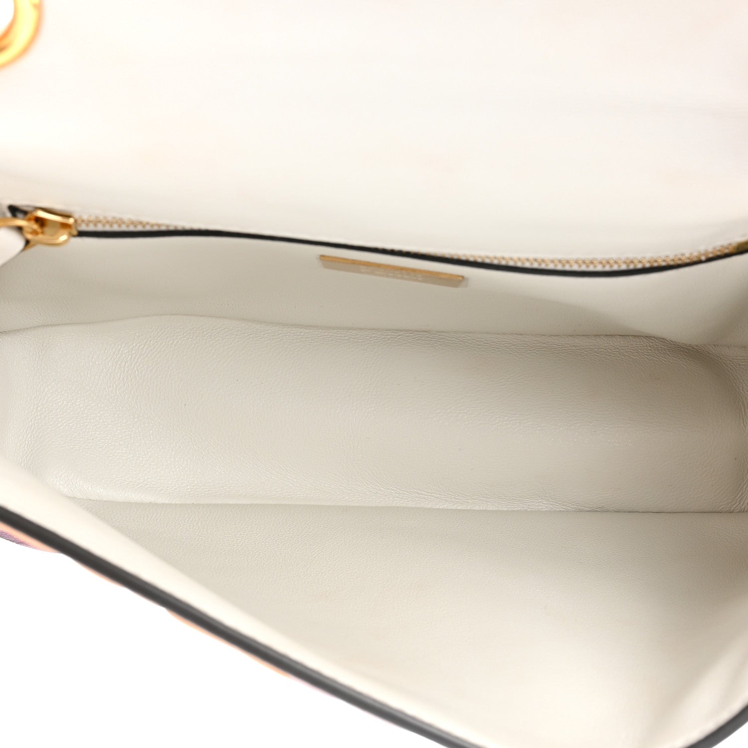 Fendi Nappa FF Embossed Line Print Midi Chain Baguette White Multicolor 5 of 10