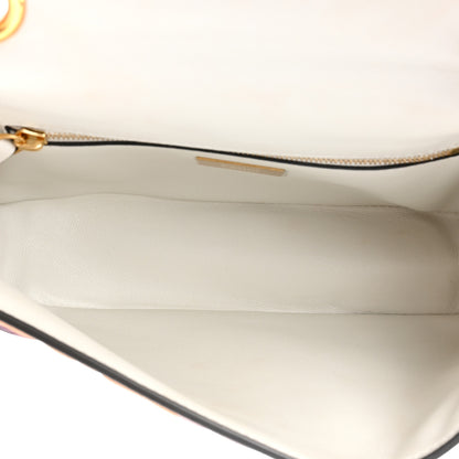 Fendi Nappa FF Embossed Line Print Midi Chain Baguette White Multicolor 5 of 10