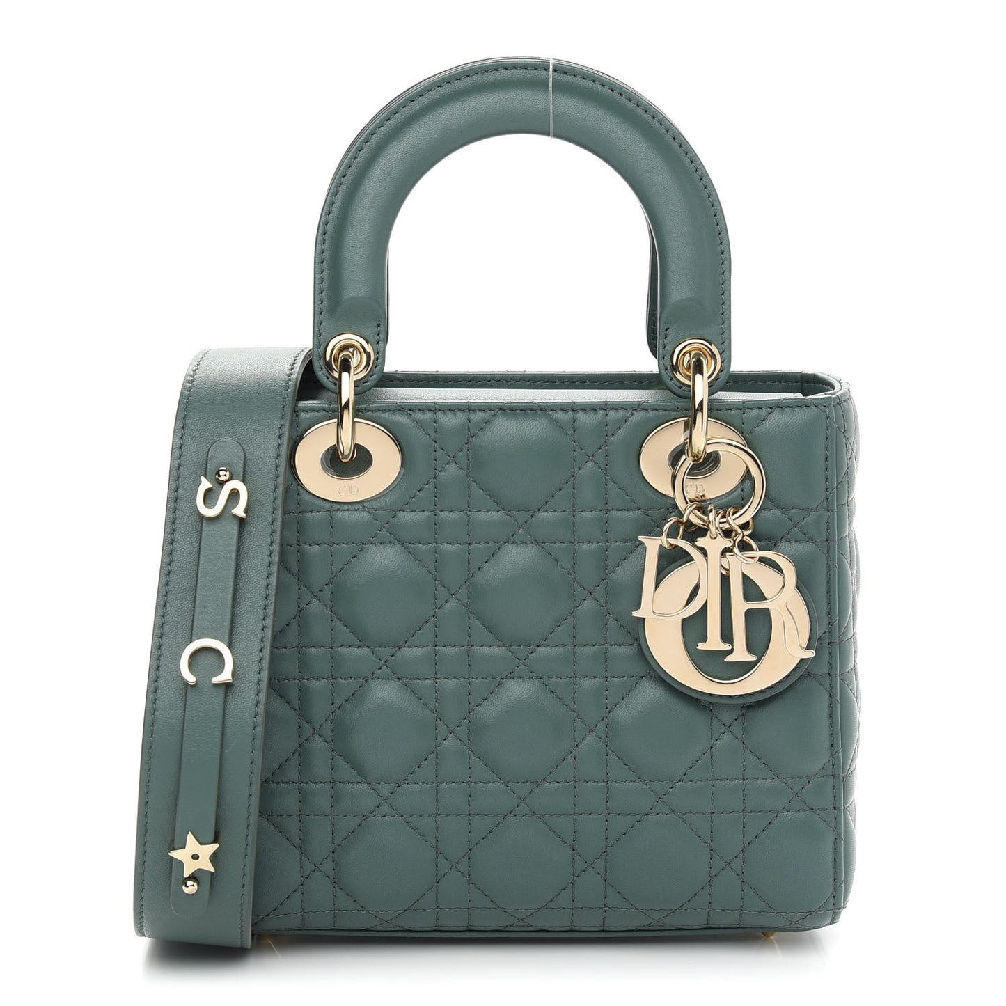 Lambskin Cannage Small My ABCDior Lady Dior Green