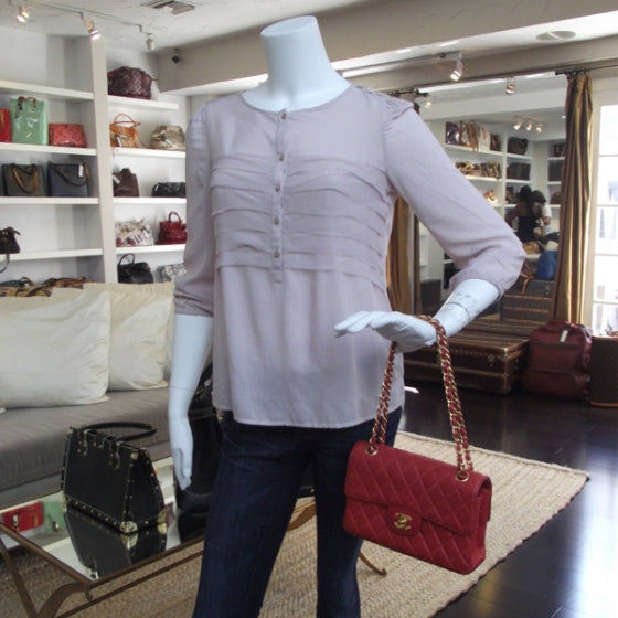 Lambskin Double Sided Small Flap Red