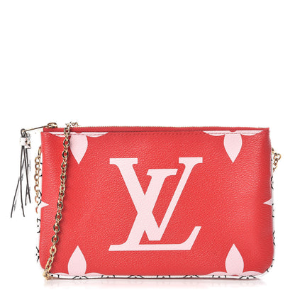 Louis Vuitton Monogram Giant Double Zip Pochette Rouge 1 of 9