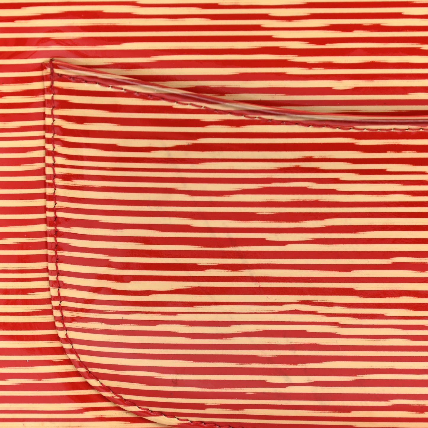 Patent Striped Wallet On Chain WOC Red