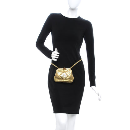 Chanel Metallic Lambskin Framed Waist Chain Belt Bag Gold 2 of 11