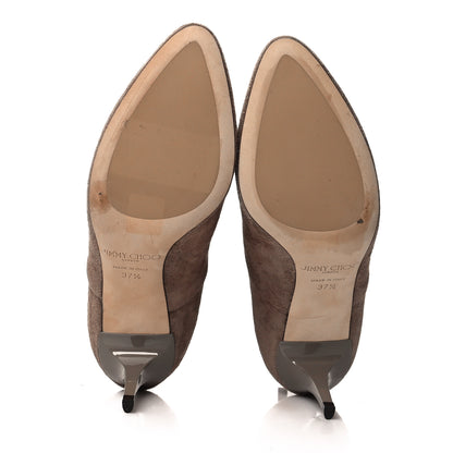 Jimmy Choo Suede Brody Ankle Boots 37.5 Taupe 5 of 6
