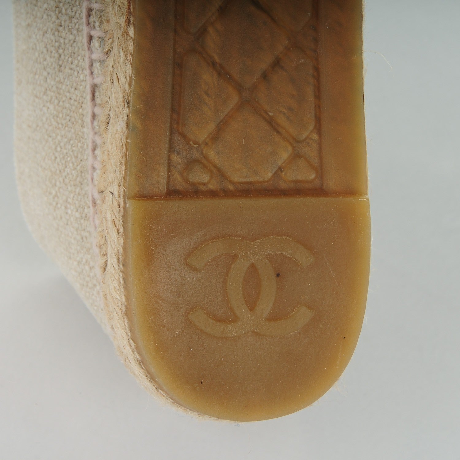 Chanel Toile Sequin CC Espadrilles 37 Beige Black 6 of 9