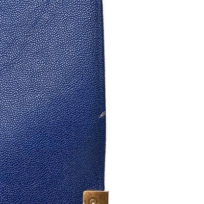 Chanel Caviar Quilted North South Boy Flap Blue 9 of 11