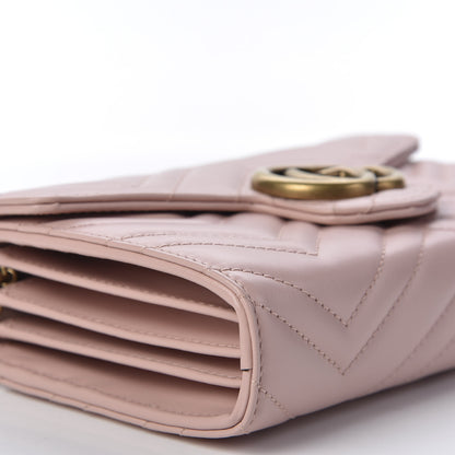 Gucci Calfskin Matelasse GG Marmont Chain Wallet Perfect Pink 6 of 10