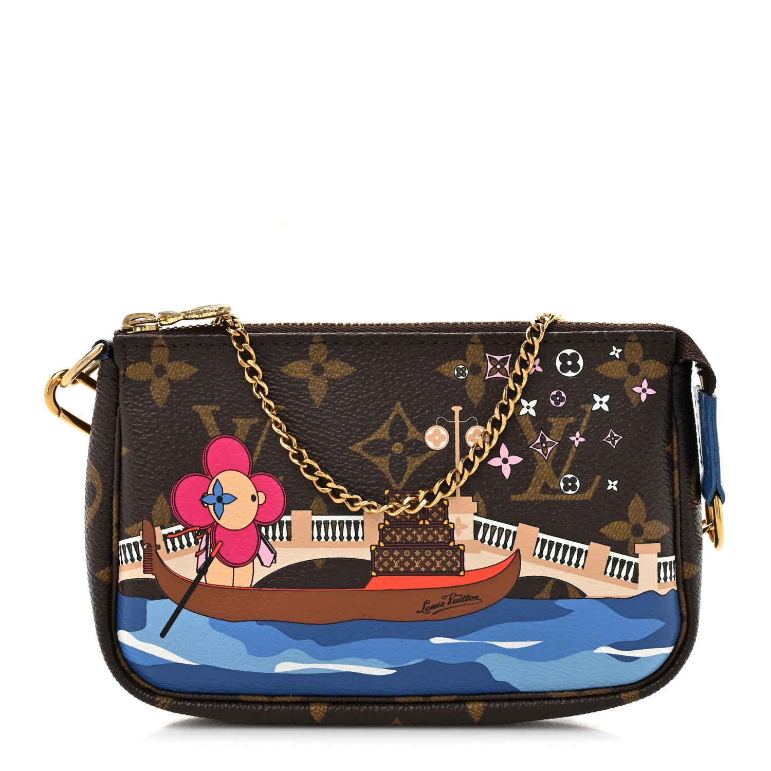 Louis Vuitton Monogram 2019 Christmas Animation Mini Venice Pochette Accessories Blue 1 of 10