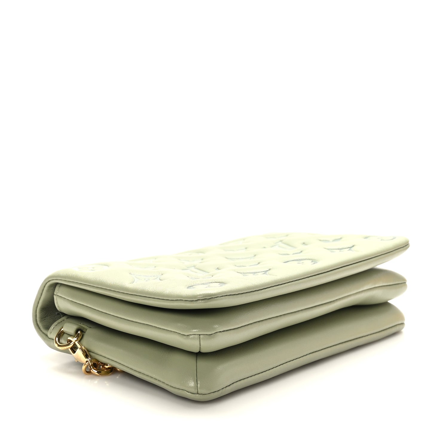 Lambskin Embossed Monogram Pochette Coussin Green
