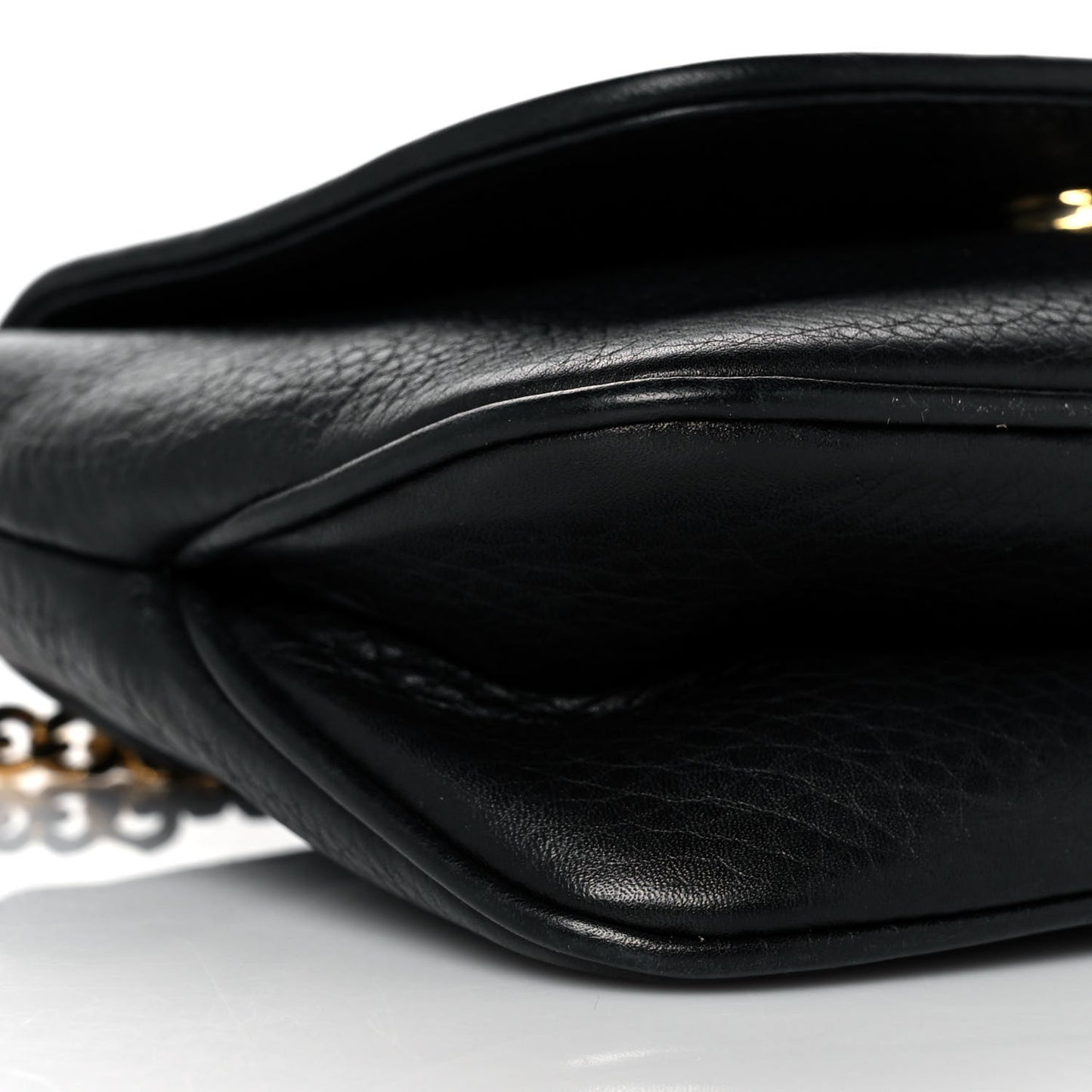 Pebbled Calfskin Small 1973 Chain Shoulder Bag Black