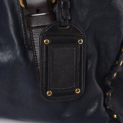 Prada Nappa Studded Aviator Shopping Tote Blue 8 of 10