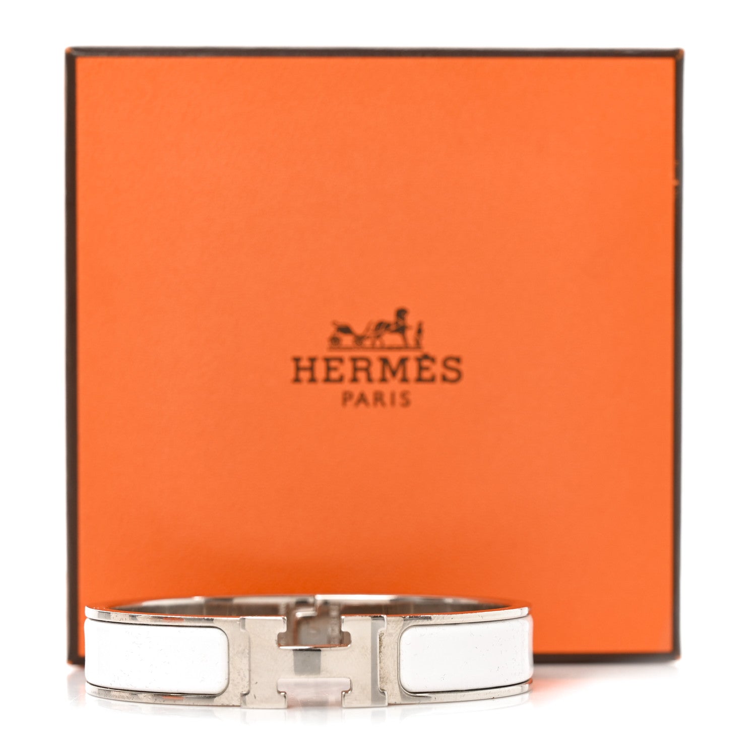 Hermes Enamel Narrow Clic Clac H Bracelet PM White 5 of 5