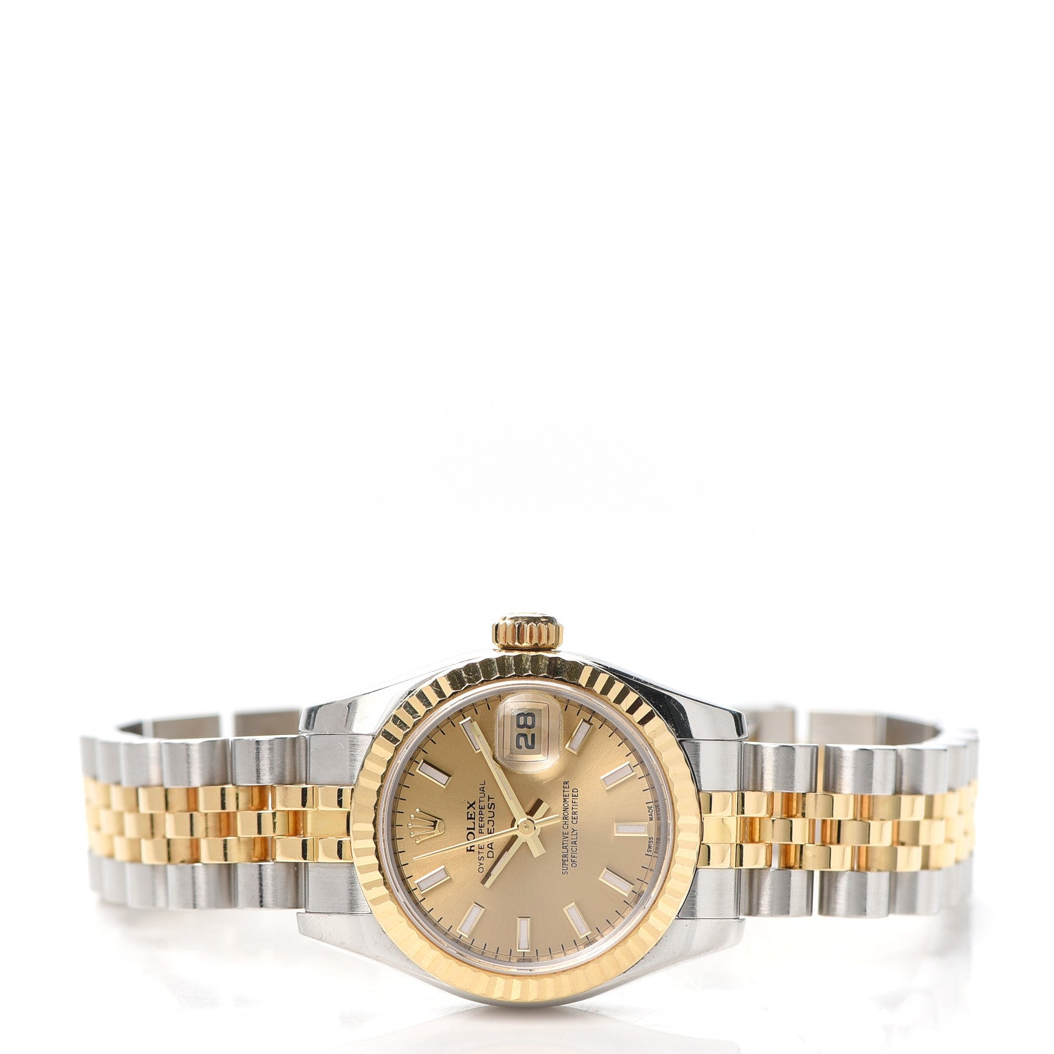 Rolex Stainless Steel 18K Yellow Gold 26mm Oyster Perpetual Datejust Watch Champagne 179173 2 of 5
