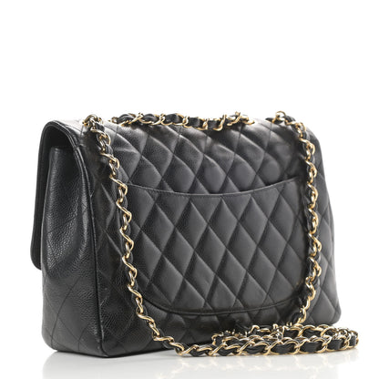 Chanel Caviar Quilted Jumbo Single Flap Black 3 of 17