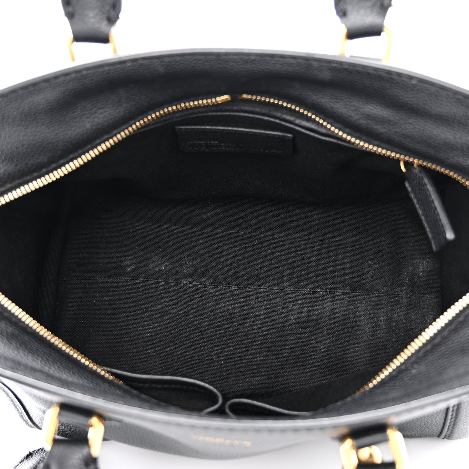 Alexander McQueen Pebbled Calfskin Small Skull Padlock Zip Around Tote Black 5 of 14