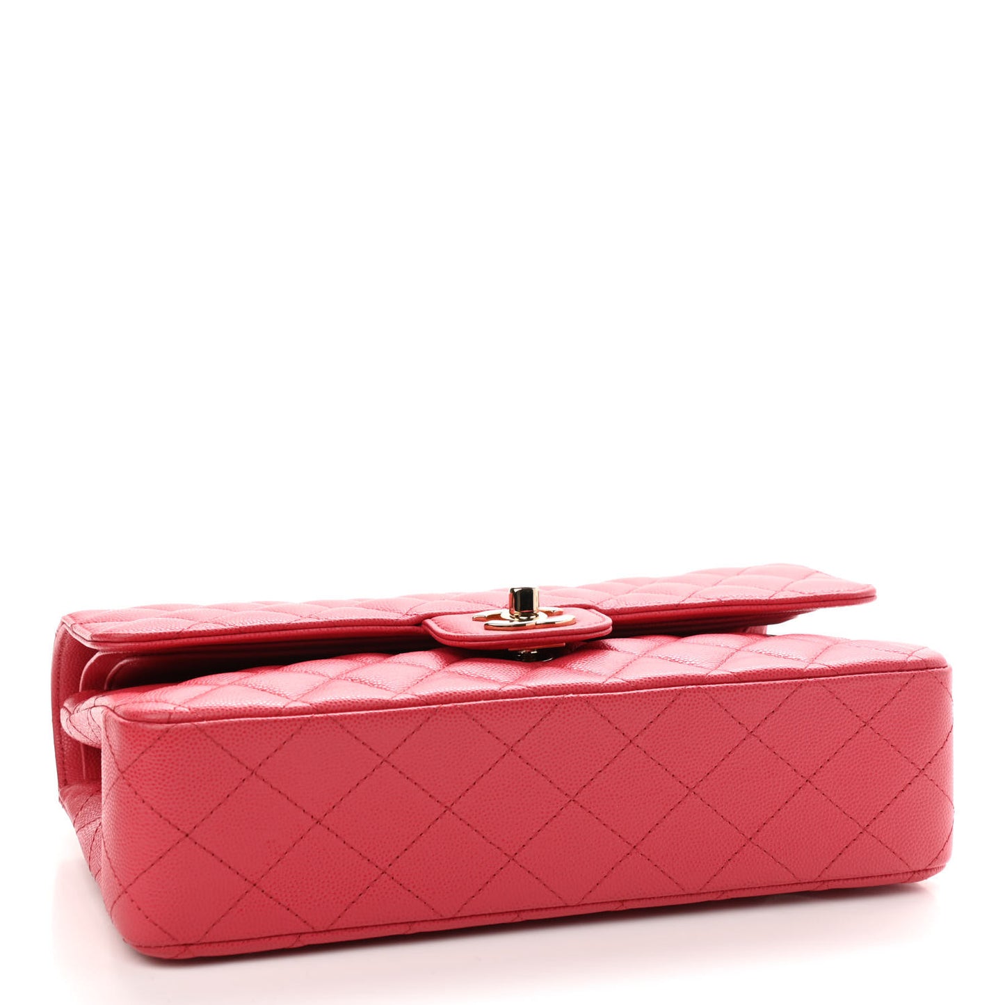 Caviar Quilted Medium Double Flap Dark Pink
