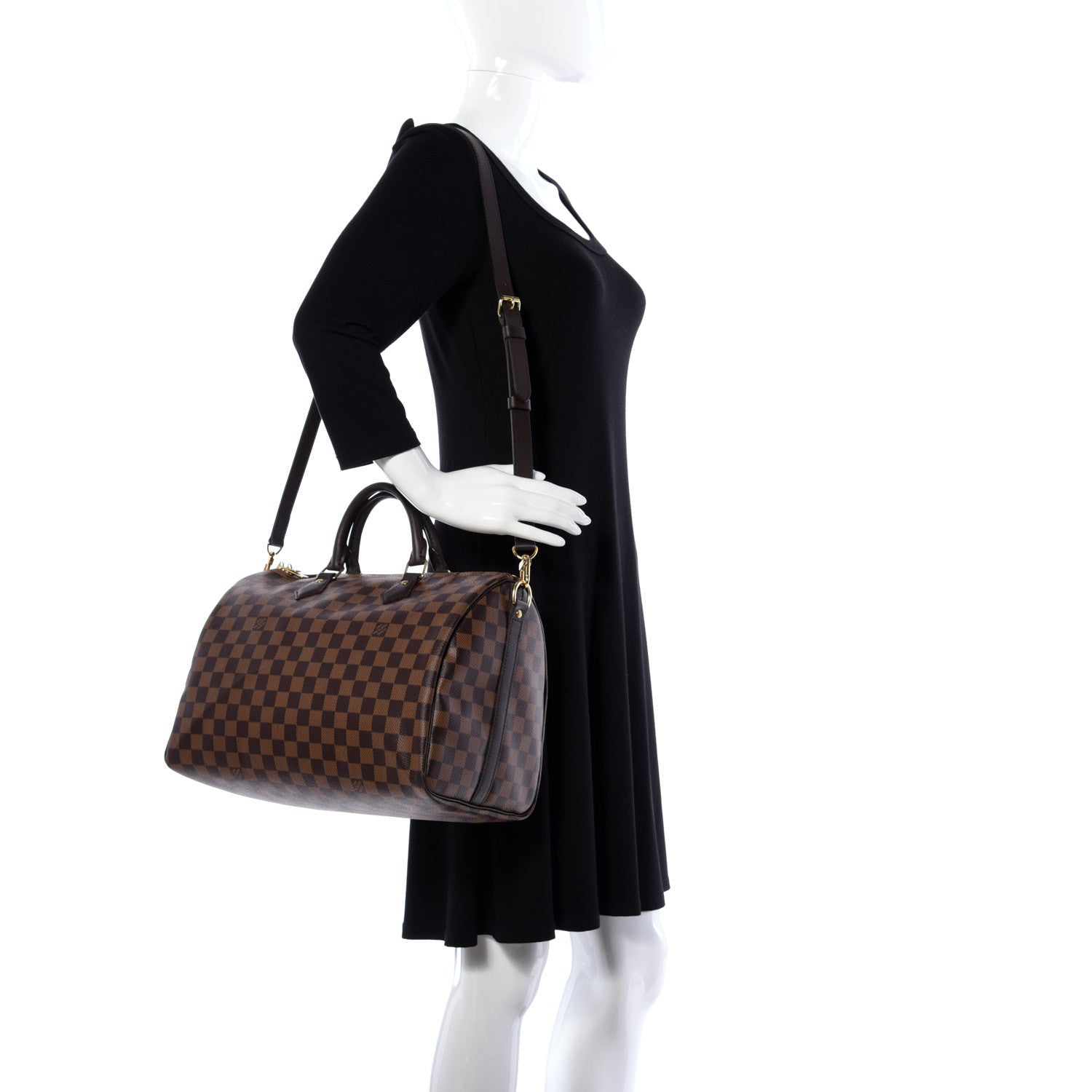 Louis Vuitton Damier Ebene Speedy Bandouliere 35 2 of 10