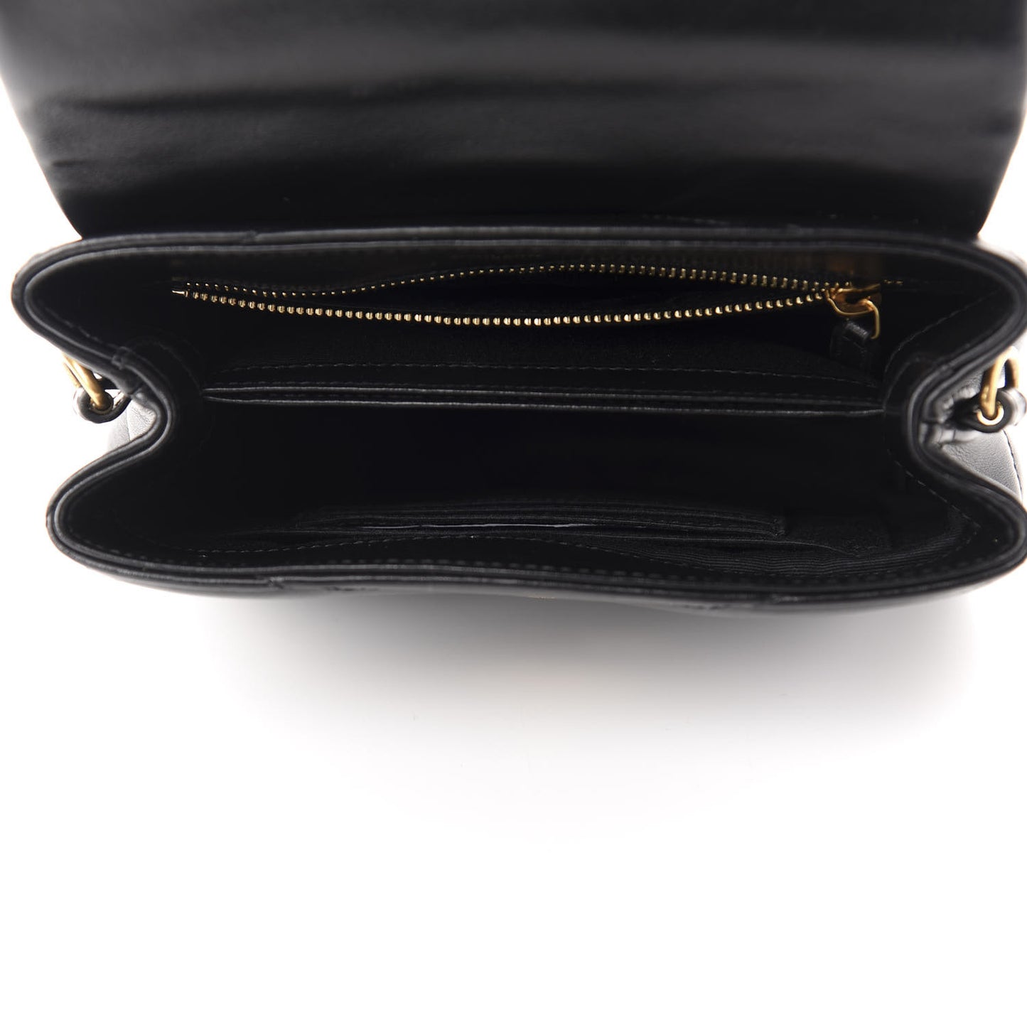 Calfskin Y Quilted Monogram Toy Loulou Crossbody Bag Black