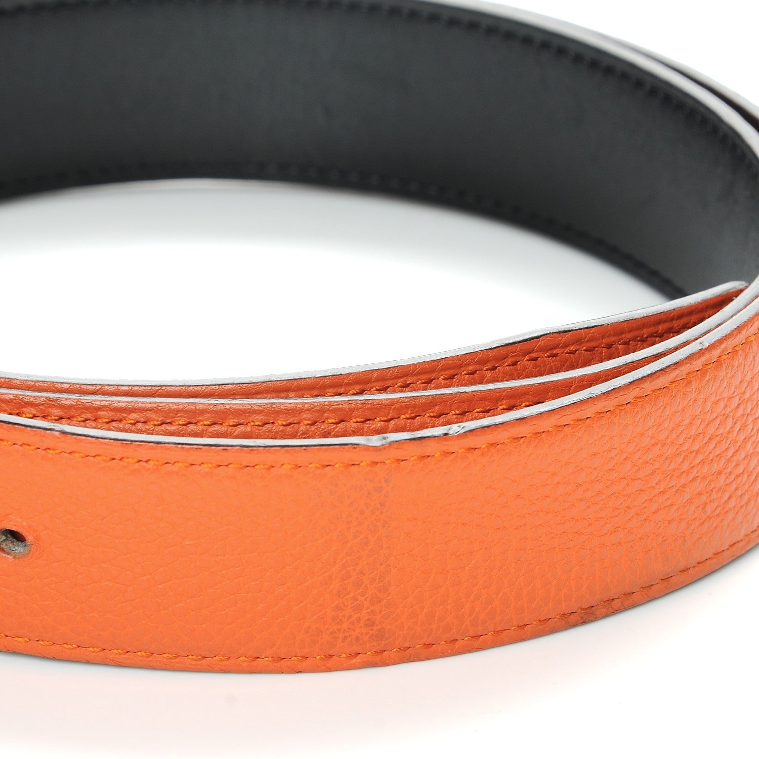 Hermes Box Togo 32mm Belt Strap 90 Orange Terre Battue 6 of 6