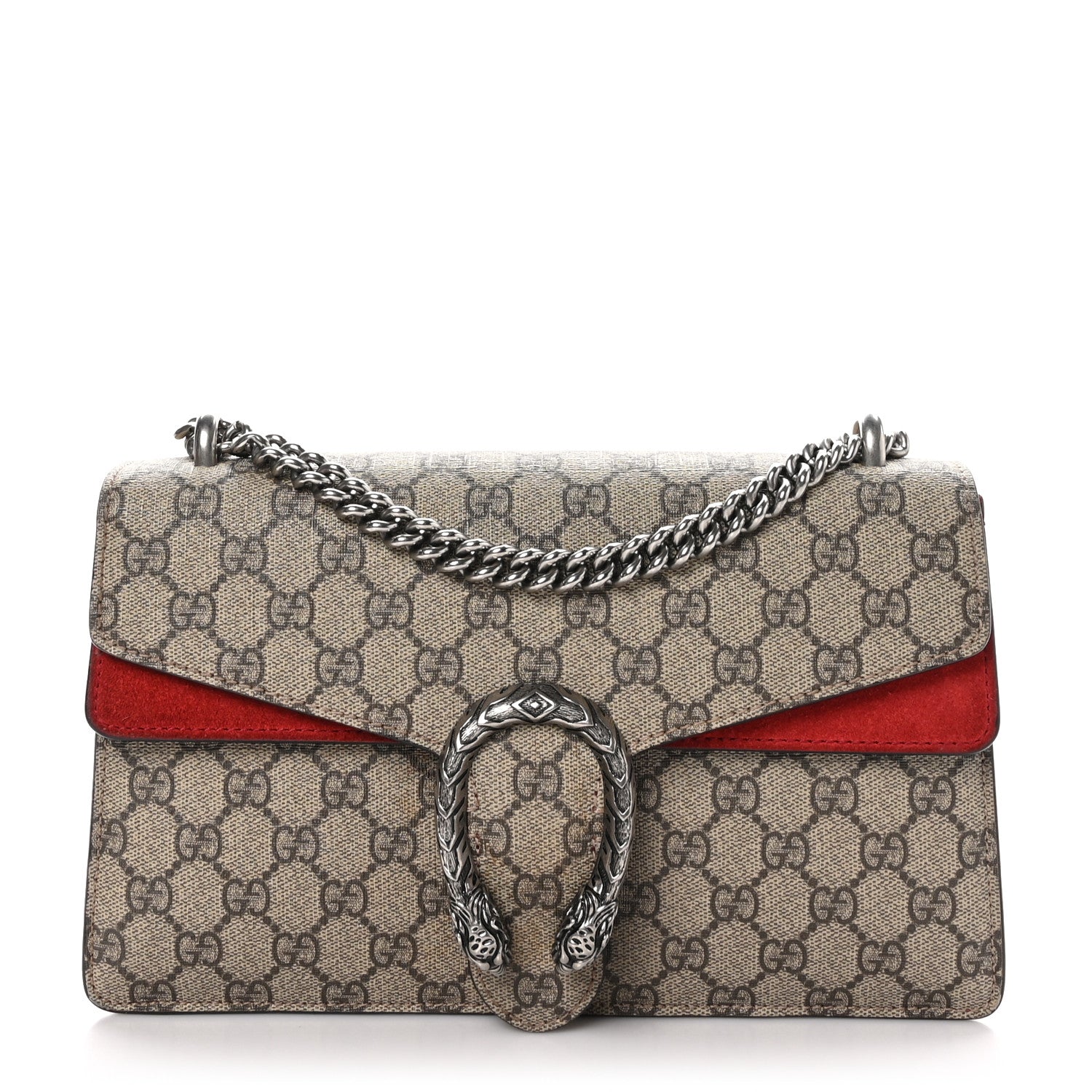 Gucci GG Supreme Monogram Small Dionysus Shoulder Bag Red 1 of 11