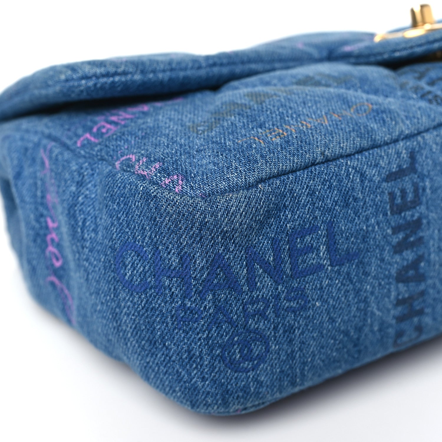 Chanel Denim Quilted Denim Large Mood Flap Blue Multicolor 9 of 10