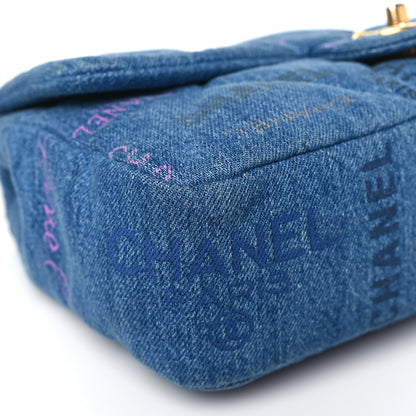 Chanel Denim Quilted Denim Large Mood Flap Blue Multicolor 9 of 10
