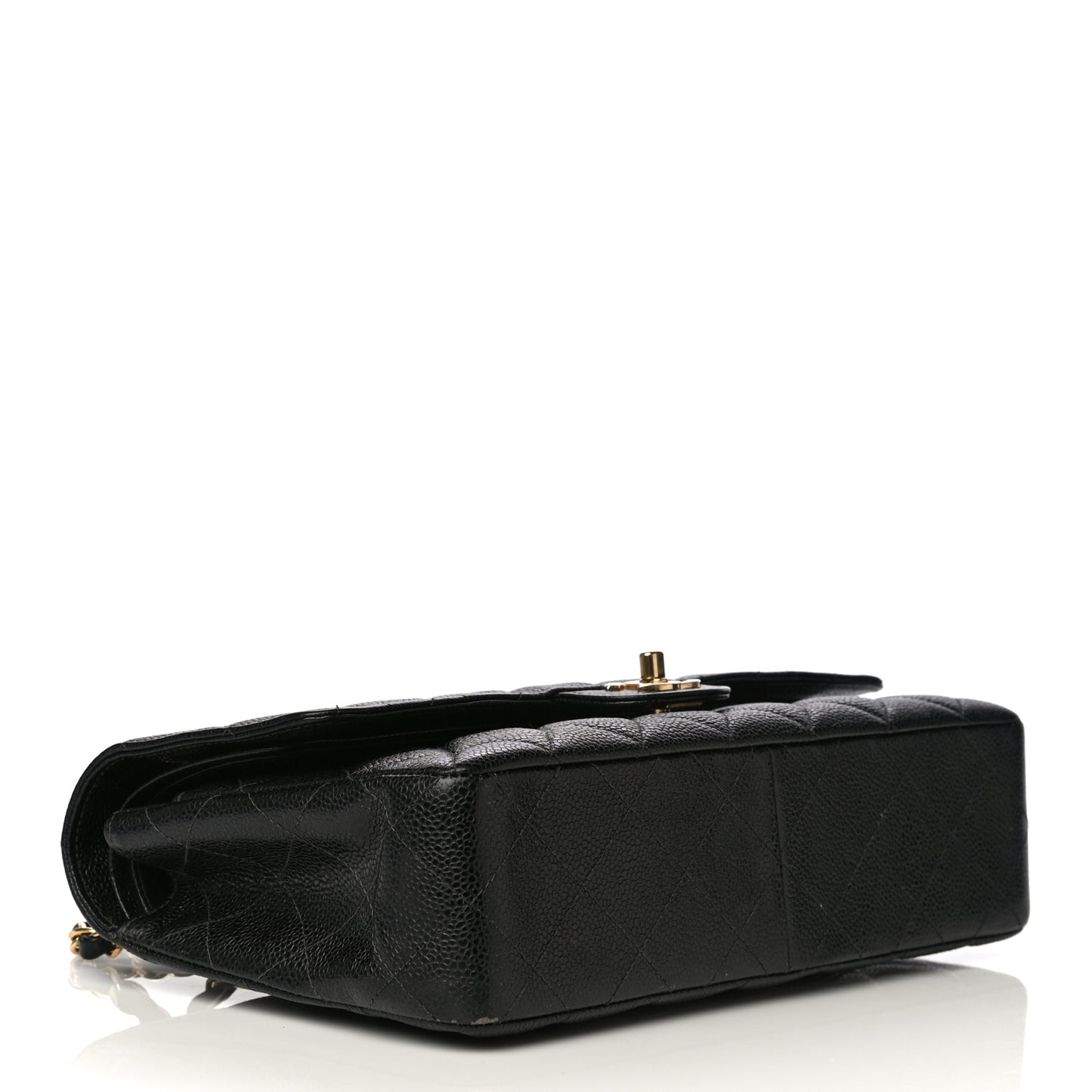 Caviar Quilted Small Double Flap Black