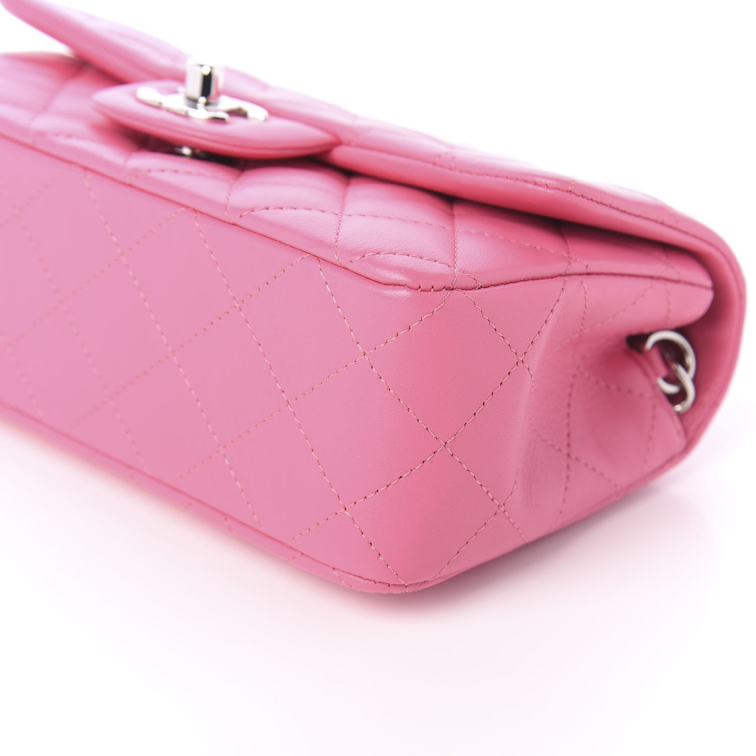 Chanel Lambskin Quilted Mini Rectangular Flap Pink 7 of 11